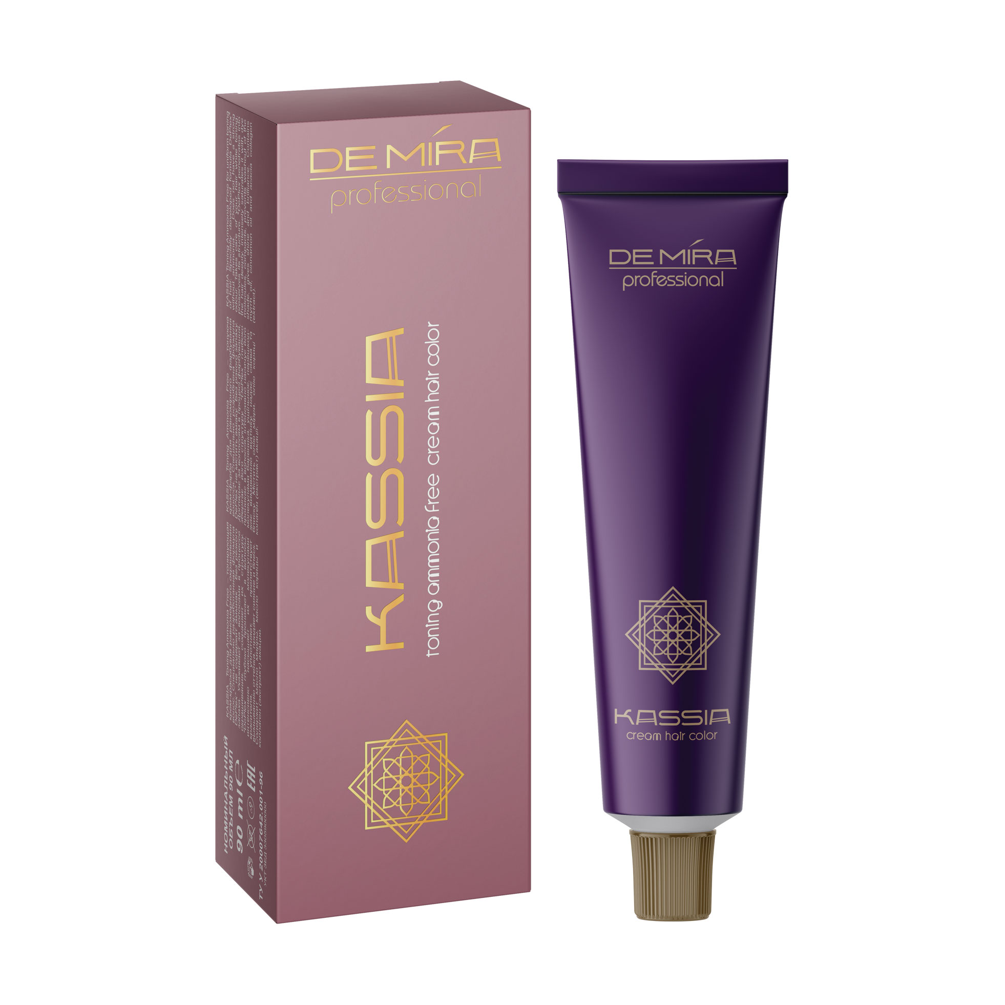 Безаміачна тонувальна крем-фарба для волосся DeMira Professional Kassia Toning Ammonia Free Cream Hair Color 10/01 Блондин натурально-попелястий, 90 мл